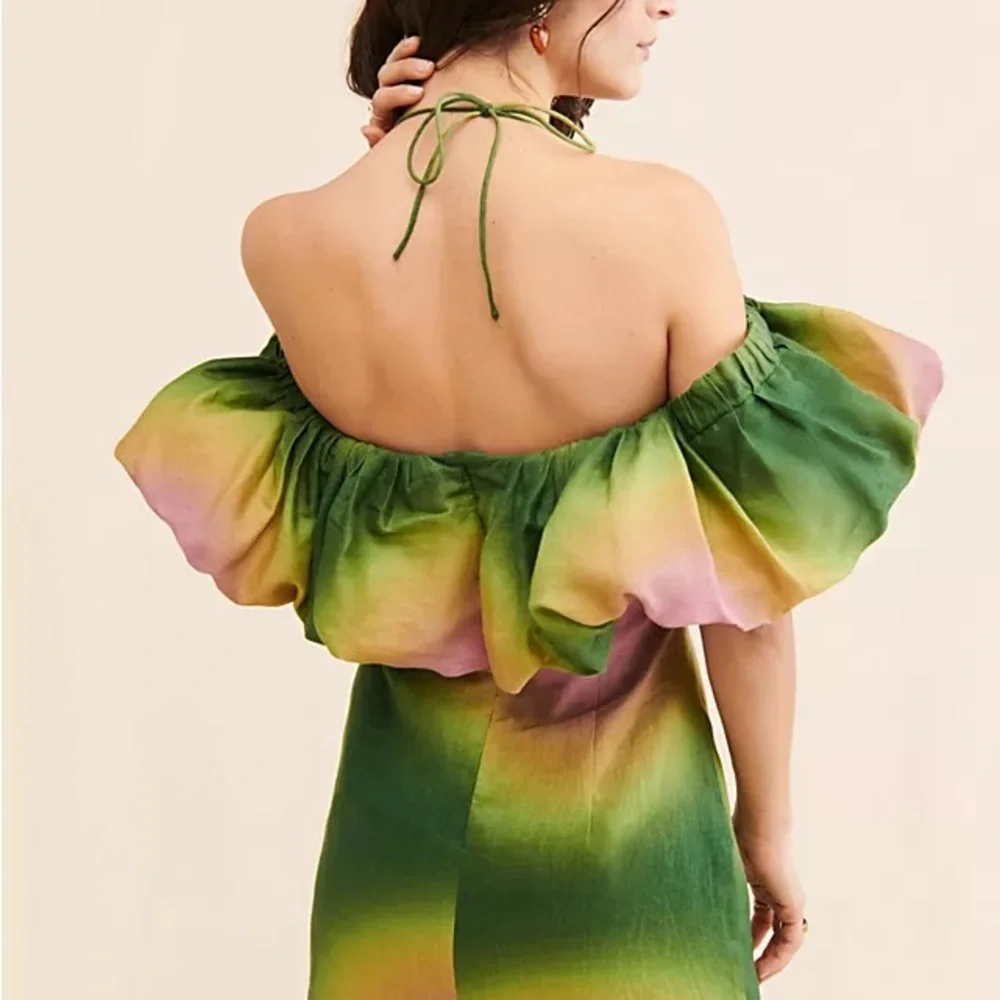 The Wolf Gang Strapless Green and Pink Dress - Picture 2 of 11